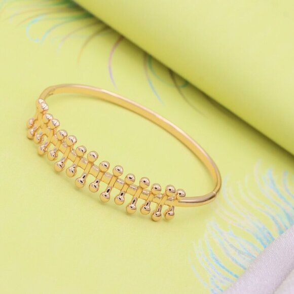 Rose Gold Designer Bangle with Unique Dome Shape Detailing, XPBL0486 - Picture 5 of 10